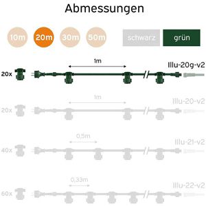 Produktbild für Lichterkette LEDmaxx Illu-20g-v2, innen + außen