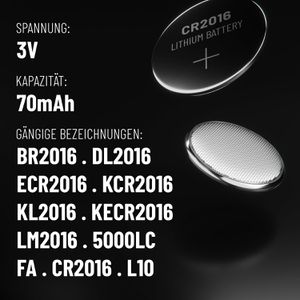 Produktbild für Knopfzelle Absina CR2016