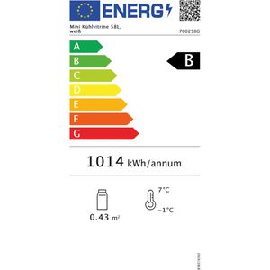Produktbild für Kühlvitrine Bartscher 58L, 700258G, weiß