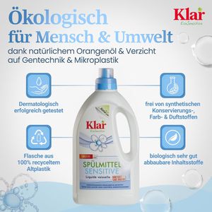 Produktbild für Spülmittel Klar EcoSensitive, ohne Duftstoffe, Konzentrat