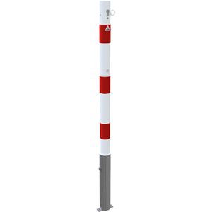 Produktbild für Absperrpfosten Schake 460ZB+1, 1 Öse, rot/weiß, aus Metall