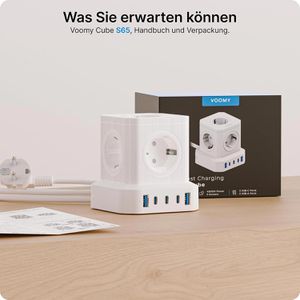 Produktbild für Steckdosenwürfel Voomy Power Cube S65, mit Schalter, weiß