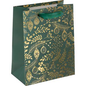 Produktbild für Geschenktüte Sigel GT119, Golden Ornaments on green