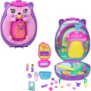 Polly-Pocket Spielset JBJ91, ab 4 Jahre, Mama und Baby Igel, 19 Teile