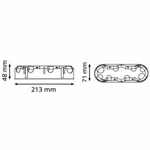 Produktbild für Hohlwanddose Kaiser-Elektro 9252-22, 213 x 71 mm, 3-fach