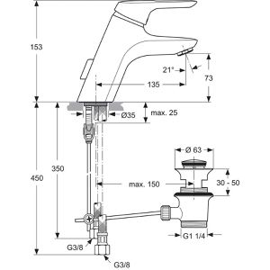 Produktbild für Waschtischarmatur Ideal-Standard CeraMix, A5646AA, verchromt