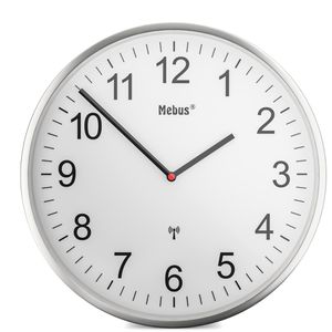 Produktbild für Wanduhr Mebus 19411, Aluminium, analog, Funkuhr