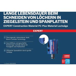 Produktbild für Lochsäge Bosch Expert Construction Material PC Plus, 15-teilig