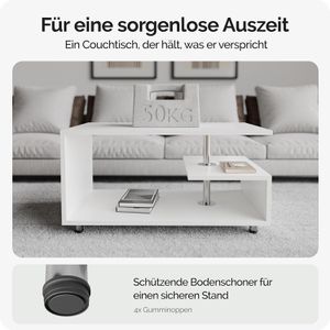 Produktbild für Couchtisch CASARIA Orlando, aus Holz, weiß