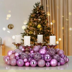 Produktbild für Weihnachtskugeln Deuba 107512, rosa