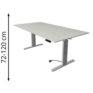 Produktbild für Schreibtisch Kerkmann Move 3 Tube, lichtgrau / silber