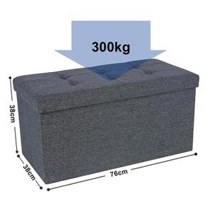 Produktbild für Sitztruhe Songmics dunkelgrau, 76 x 38 x 38cm