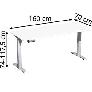 Produktbild für Schreibtisch Geramöbel Elevate Home, weiß / silber
