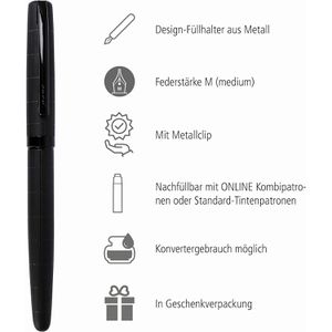 Produktbild für Füller Online Eleganza Black Style, Feder M