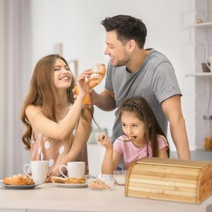 Produktbild für Brotkasten Relaxdays 10016656, Bambus