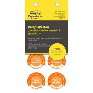 Produktbild für Prüfplaketten Zweckform 6976 Geprüft nach DGUV Vo3