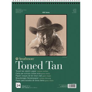 Produktbild für Skizzenblock Strathmore 400 Toned Tan, 28 x 36 cm