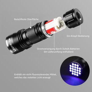 Produktbild für UV-Taschenlampe Lepro mit LED, 9 cm