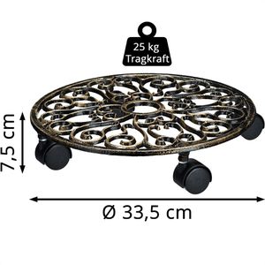 Produktbild für Pflanzenroller Relaxdays 10020117, bis 25 kg, Ø 33,5 cm