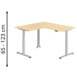 Produktbild für Schreibtisch Hammerbacher XDSMW, ahorn / silber