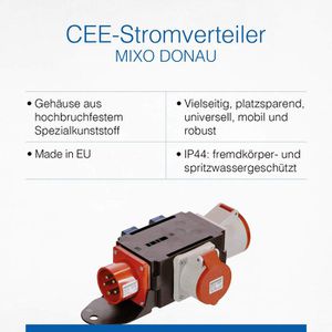 Produktbild für CEE-Stromverteiler as-Schwabe Mixo Donau, mobil, für außen