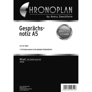 Ersatzeinlagen Chronoplan 50312, Gesprächsnotiz, A5