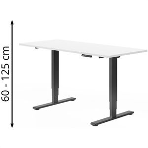 Produktbild für Schreibtisch FlexiSpot E5B, weiß / schwarz