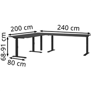 Produktbild für Schreibtisch Germania Mailand, graphit / schwarz