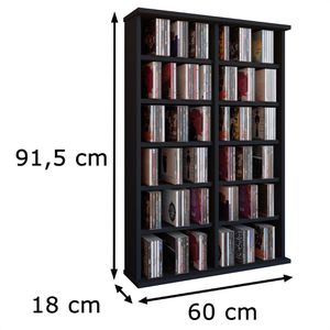 Produktbild für CD-Regal VCM Ronul, 50441, schwarz