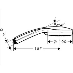 Produktbild für Handbrause hansgrohe Croma 100 Vario, 28535000, verchromt