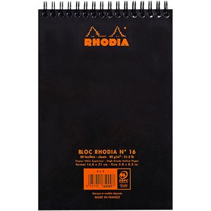 Produktbild für Notizblock Rhodia 165009C, schwarz, A5