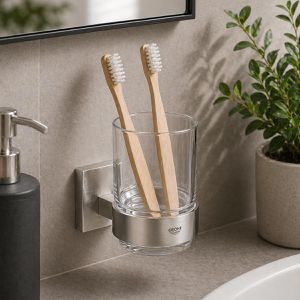 Produktbild für Zahnputzbecher GROHE Start Cube, 41097000, aus Glas