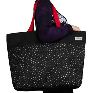 Produktbild für Einkaufstasche anndora TW-8220-230 SNÖVIT XXL, schwarz / weiß