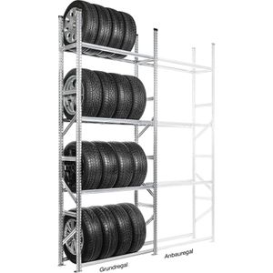 Produktbild für Reifenregal GEWE 3300412RRG4, silber, für 16 Reifen
