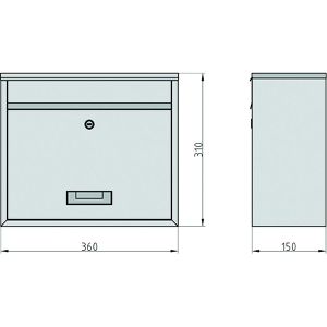 Produktbild für Briefkasten BASI BK 900, weiß, aus Stahl
