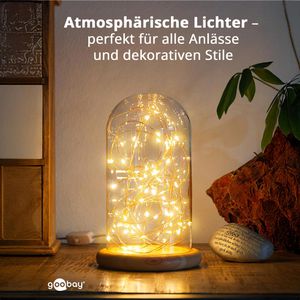 Produktbild für Dekoleuchte Goobay 60340 Glasglocke mit LED-Micro-Lichterkette