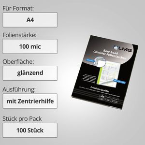 Produktbild für Laminierfolien LMG Easy Load DIN A4