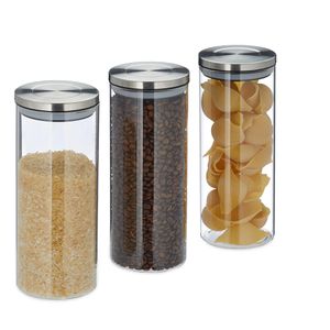 Vorratsglas Relaxdays 10028000 mit Edelstahldeckel