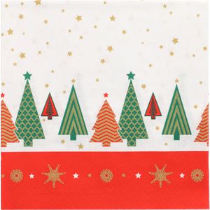 Produktbild für Servietten Papstar 89782 Plain Christmas Trees