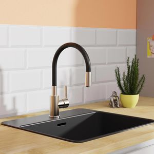 Produktbild für Küchenarmatur EISL FLEXO, Edelstahl / schwarz