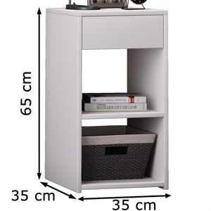 Produktbild für Nachttisch VCM Sledo Maxi 913242, weiß, aus Holz, stehend