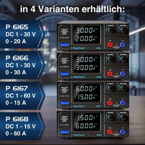 Produktbild für Labornetzteil PeakTech P 6165, mit LED-Anzeige