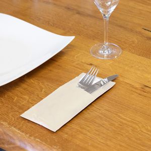 Produktbild für Bestecktaschen Papstar 85206, creme
