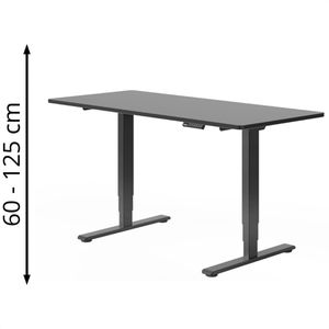 Produktbild für Schreibtisch FlexiSpot E5B, schwarz / schwarz