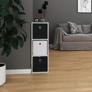 Produktbild für Bücherregal Vicco Hylda, weiß, mit 3 Faltboxen