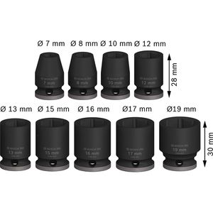 Produktbild für Steckschlüssel Bosch PRO Impact Socket, 9-teilig