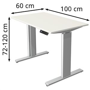 Produktbild für Schreibtisch Kerkmann Move 3 Tube, weiß / silber