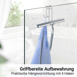 Produktbild für Duschabzieher Wenko Cave, aus Edelstahl, satiniert