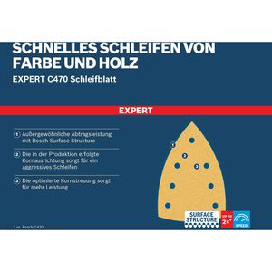 Produktbild für Schleifpapier Bosch Expert C470, Körnung 60-240, Set