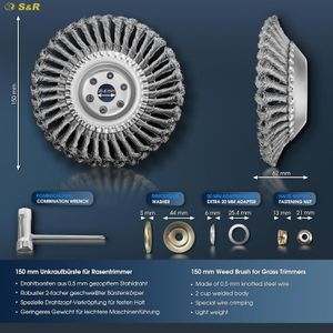 Produktbild für Drahtbürste S&amp;R 135.150.101, Unkrautbürste Ø 150mm